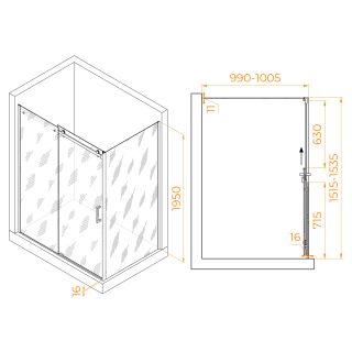 Душевой уголок RGW TO-44-1 (TO-14 + Z-060-2) 020744150-11 150x100см хром Душевой уголок RGW TO-44-1 (TO-14 + Z-060-2) 020744150-11 150x100см хром