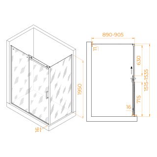 Душевой уголок RGW TO-44-1 (TO-14 + Z-060-2) 020744169-11 160x90см хром Душевой уголок RGW TO-44-1 (TO-14 + Z-060-2) 020744169-11 160x90см хром