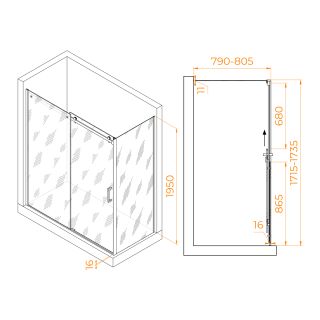 Душевой уголок RGW TO-44B (TO-14B + Z-050-2B) 02074478-14 170x80см чёрный Душевой уголок RGW TO-44B (TO-14B + Z-050-2B) 02074478-14 170x80см чёрный