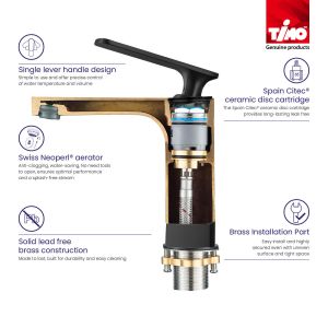 Смеситель для раковины с гигиеническим душем Timo Torne чёрный 4360/03G