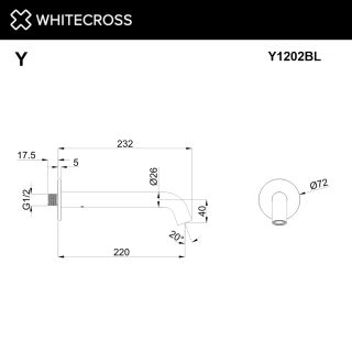 Излив настенный WHITECROSS Y1202GLB брашированное золото Излив настенный WHITECROSS Y1202GLB брашированное золото