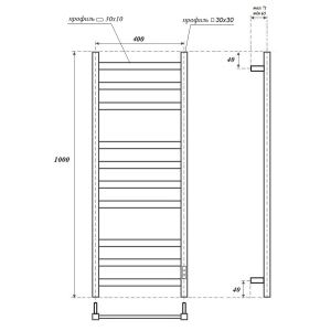 Полотенцесушитель электрический APEXTERMO Terra TR00104WM 1000x400 белый матовый