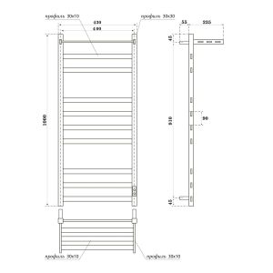 Полотенцесушитель электрический APEXTERMO Terra TR01104WM 1000x400 с полкой белый матовый