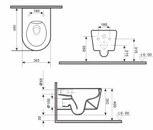 Унитаз подвесной Gid Tr2130bm 62205Y черный матовый 48x36.5x36