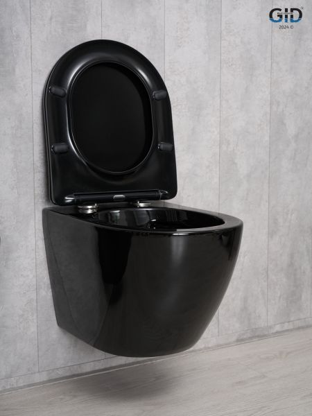 Унитаз подвесной Gid Tr2198-18 62204Y черная глянцевая 49x36x35.5