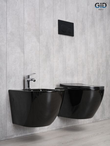 Унитаз подвесной Gid Tr2198-18 62204Y черная глянцевая 49x36x35.5