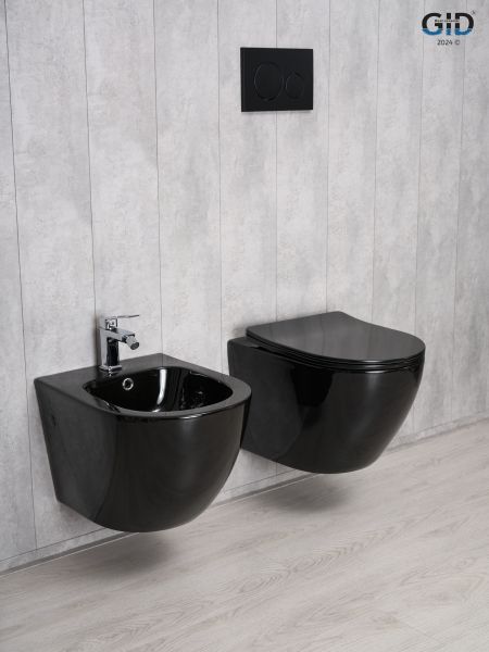 Унитаз подвесной Gid Tr2198-18 62204Y черная глянцевая 49x36x35.5