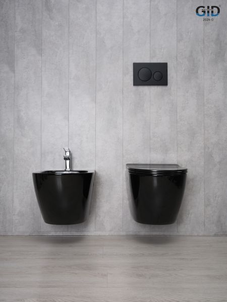 Унитаз подвесной Gid Tr2198-18 62204Y черная глянцевая 49x36x35.5