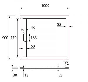 Поддон Cezares TRAY-AS-AH-100/90-30-W