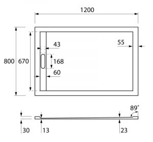 Поддон Cezares TRAY-AS-AH-120/80-30-W