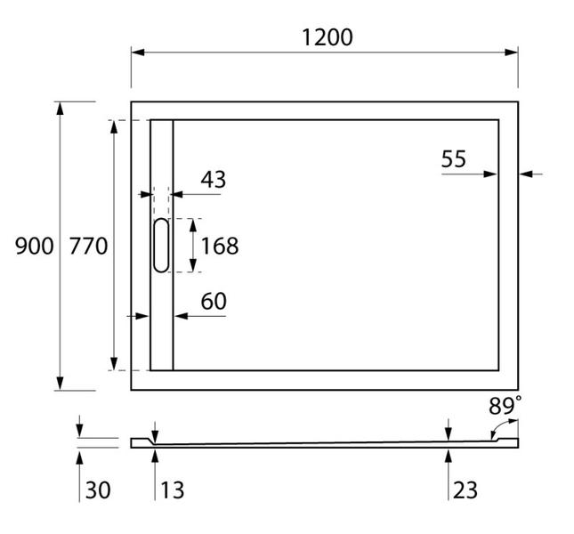 Поддон Cezares TRAY-AS-AH-120/90-30-W