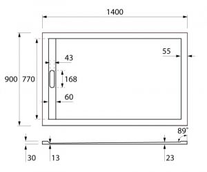 Поддон Cezares TRAY-AS-AH-140/90-30-W