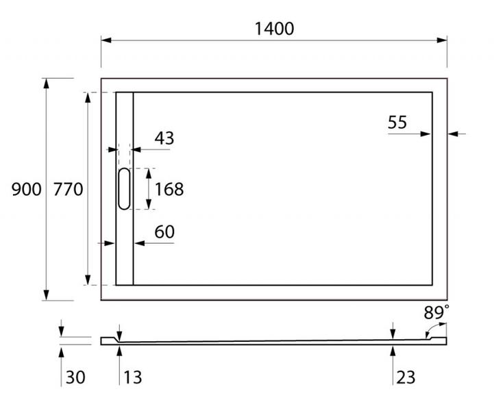 Поддон Cezares TRAY-AS-AH-140/90-30-W