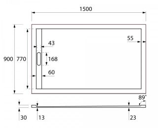Поддон Cezares TRAY-AS-AH-150/90-30-W Поддон Cezares TRAY-AS-AH-150/90-30-W