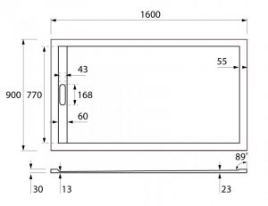 Поддон Cezares TRAY-AS-AH-160/90-30-W