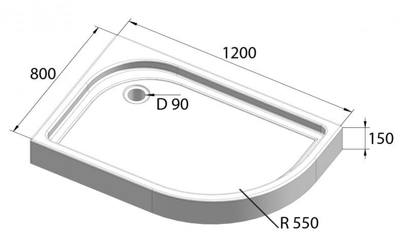 Душевой акриловый поддон 120x80см, левосторонний, белый BelBagno TRAY-BB-RH-120/80-550-15-W-L Душевой акриловый поддон 120x80см, левосторонний, белый BelBagno TRAY-BB-RH-120/80-550-15-W-L
