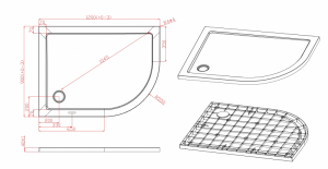 Поддон Cezares TRAY-M-RH-120/90-550-35-W-L
