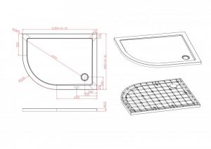 Поддон Cezares TRAY-M-RH-120/90-550-35-W-R