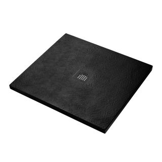 Душевой поддон BelBagno UNO TRAY-MR-UNO-A-90-35-NERO-NO из искусственного мрамора в комплекте с сифоном