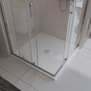 Душевой поддон BelBagno UNO TRAY-MR-UNO-A-90-35-W-BO из искусственного мрамора в комплекте с сифоном