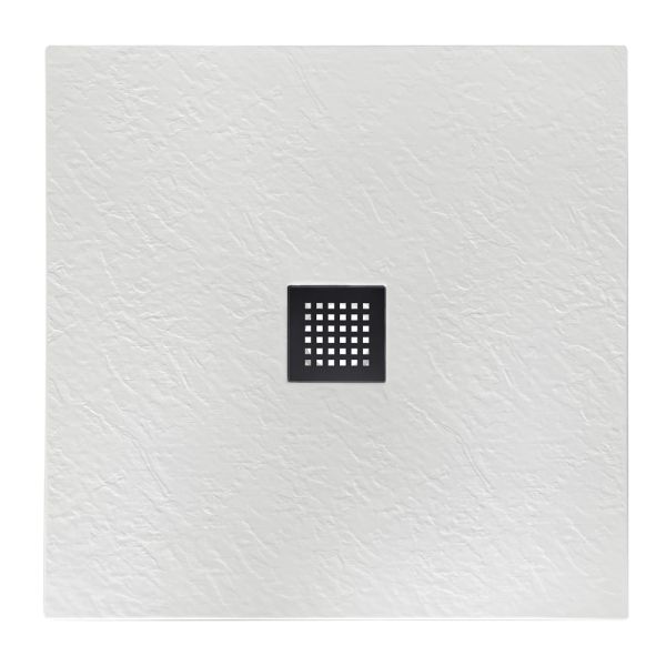 Душевой поддон BelBagno UNO TRAY-MR-UNO-A-90-35-W-NO из искусственного мрамора в комплекте с сифоном