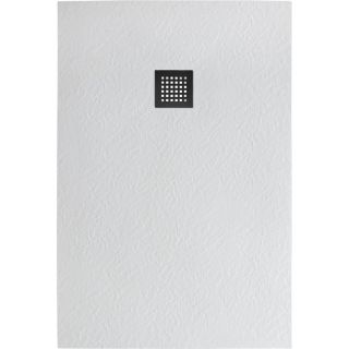 Душевой поддон BelBagno из литьевого мрамора 120x90 см TRAY-MR-UДушевой поддон BelBagno TRAY-MR-UNO-AH-120/90-35-W-NO  в комплекте с сифоном с чёрной матовой декоративной накладкой белыйNO-AH-120/90-35-W белый