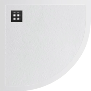 Душевой поддон BelBagno TRAY-MR-UNO-R-80-550-35-W-NO  в комплекте с сифоном с чёрной матовой декоративной накладкой белый