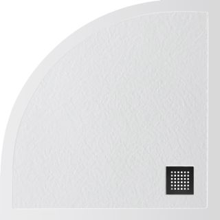 Душевой поддон BelBagno UNO TRAY-MR-UNO-R-90-550-35-W-NO из искусственного мрамора в комплекте с сифоном