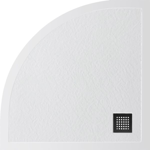 Душевой поддон BelBagno UNO TRAY-MR-UNO-R-90-550-35-W-NO из искусственного мрамора в комплекте с сифоном