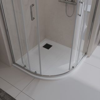 Душевой поддон BelBagno UNO TRAY-MR-UNO-R-90-550-35-W-NO из искусственного мрамора в комплекте с сифоном