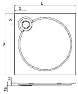 Поддон Cezares TRAY-S-A-90-56-W Поддон Cezares TRAY-S-A-90-56-W