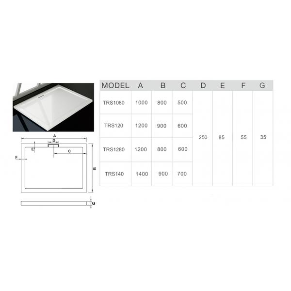Поддон для душа Weltwasser WW TRS12080