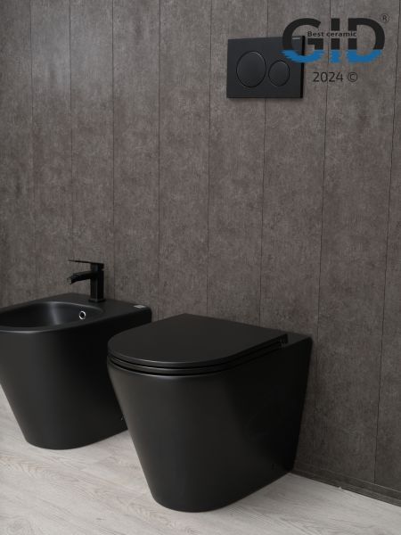 Унитаз приставной Gid TRS-263BM 62212Y черный матовый 56x36x41