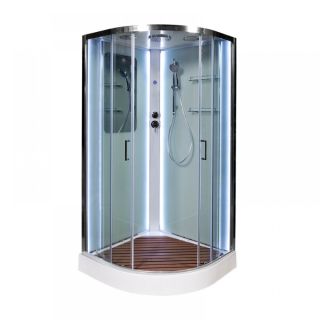 Душевая кабина Deto А01 LED с кнопкой 100х100х220 см Душевая кабина Deto А01 LED с кнопкой 100х100х220 см