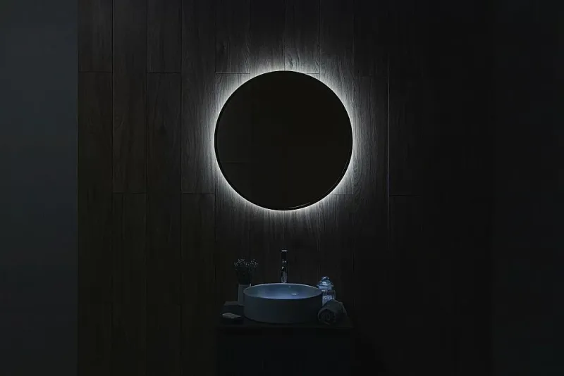 Зеркало с подсветкой ArtMax Asti AM-Ast-800-DS-FNC-Nero 80 см чёрный