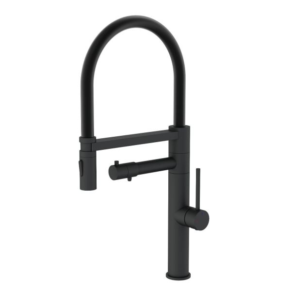 Смеситель для кухни Wonzon & Woghand WW-88458007-MB с гибким изливом и подключением фильтра чёрный матовый Смеситель для кухни Wonzon & Woghand WW-88458007-MB с гибким изливом и подключением фильтра чёрный матовый