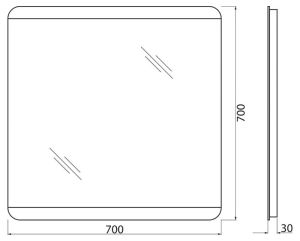 Зеркало BelBagno с LED-подсветкой и кнопочным управлением SPC-CEZ-700-700-LED-BTN