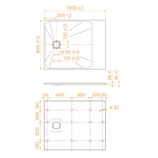 Душевой поддон RGW TSS-W 553502810-01 80x100см белый Душевой поддон RGW TSS-W 553502810-01 80x100см белый
