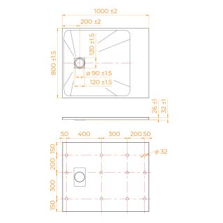 Душевой поддон RGW TSS-Be 553502912-03 120x90 см бежевый