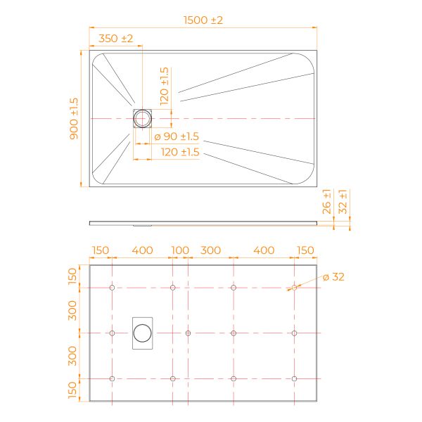 Душевой поддон RGW TSS-W 553502915-01 90x150см белый Душевой поддон RGW TSS-W 553502915-01 90x150см белый