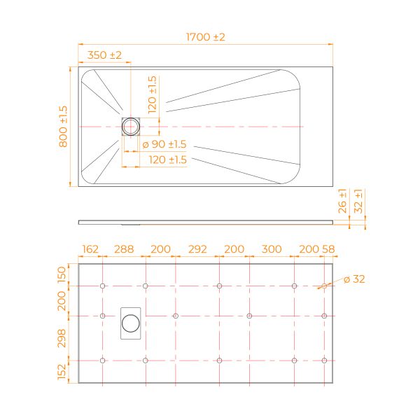 Душевой поддон RGW TSS-W 553502817-01 80x170см белый Душевой поддон RGW TSS-W 553502817-01 80x170см белый