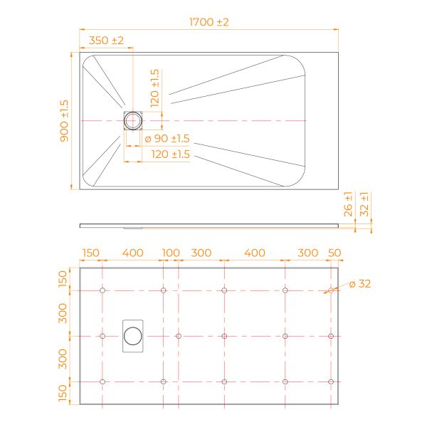 Душевой поддон RGW TSS-W 553502917-01 90x170см белый Душевой поддон RGW TSS-W 553502917-01 90x170см белый