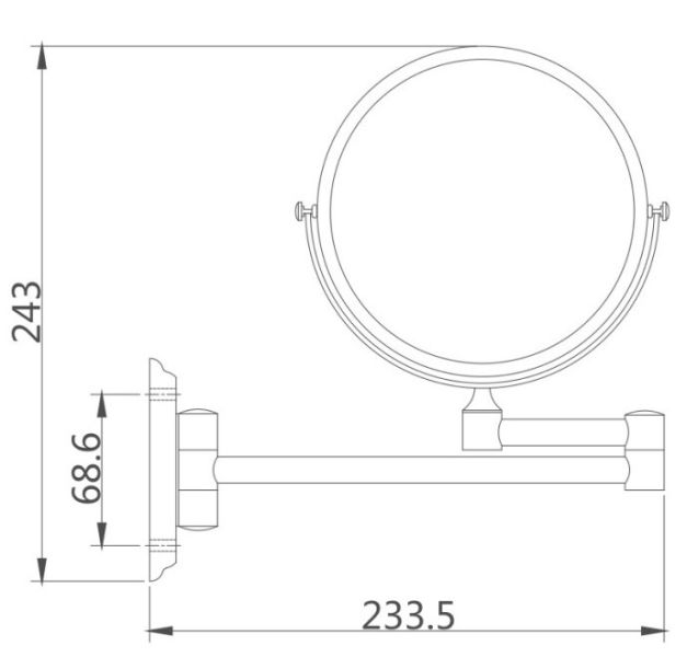 Зеркало косметическое Haiba HB6108 хром