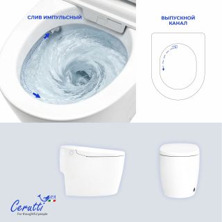 Унитаз напольный Ceruttispa КЛИО (CLIO) Smart CT12153 с дистанционным управлением