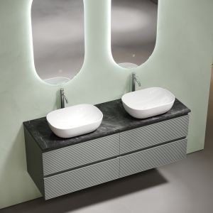 Столешница из керамогранита Sancos TT140A1X c отверстием под смеситель 140 см Black Sky
