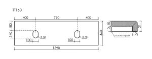 Столешница из керамогранита Sancos TT160A2 160 см Kreman