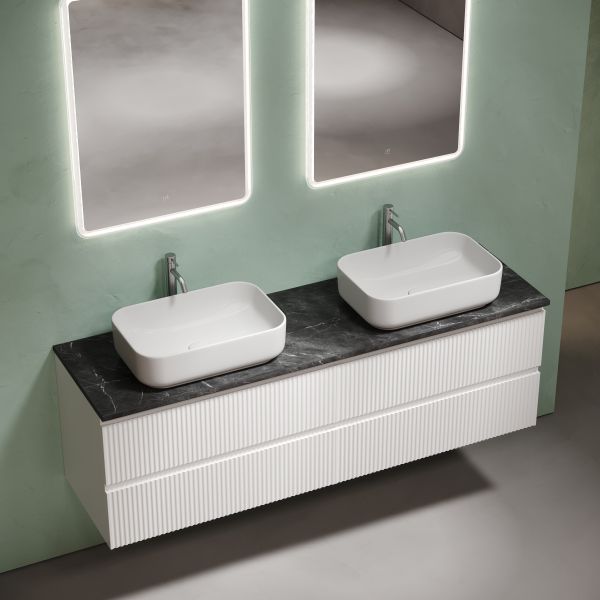 Столешница из керамогранита Sancos TT160A1X c отверстием под смеситель 160 см Black Sky