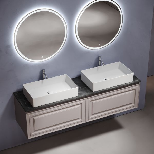 Столешница из керамогранита Sancos TT160A1X c отверстием под смеситель 160 см Black Sky