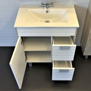 Тумба Comforty Клеон 75Н белый/дуб дымчатый 00-00004758