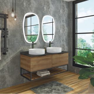 Тумба Comforty Порто 120-2 дуб тёмно-коричневый с черной столешницей c двумя раковинами COMFORTY 9110 Тумба Comforty Порто 120-2 дуб тёмно-коричневый с черной столешницей c двумя раковинами COMFORTY 9110